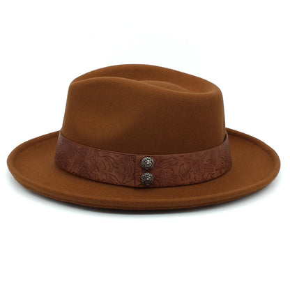 Alumis Men's Classic Wool Panama Hat – Wide Brim Fedora Cap