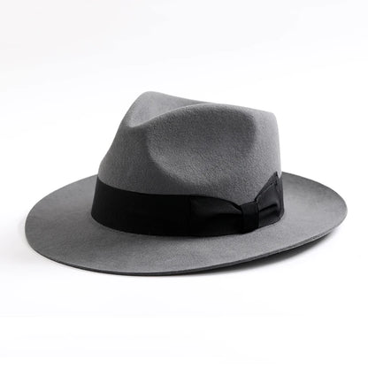 Alumis Men 100% Wool Felt Fedora Hat with Satin Lining