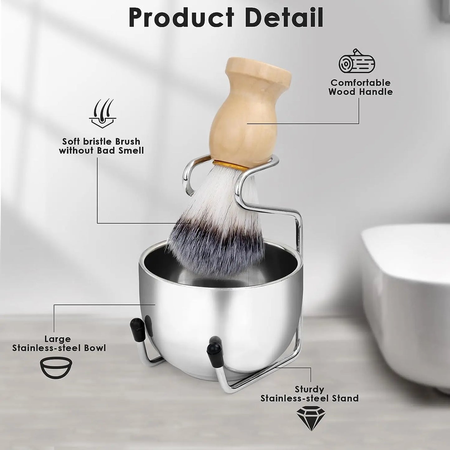 Mens Shaving Brush and Bowl Set