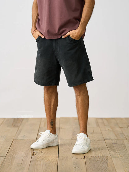 Loose Straight 100% Cotton Canvas Fabric Shorts