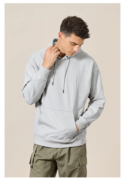 Men Washed Solid Color Basic Sweatshirts