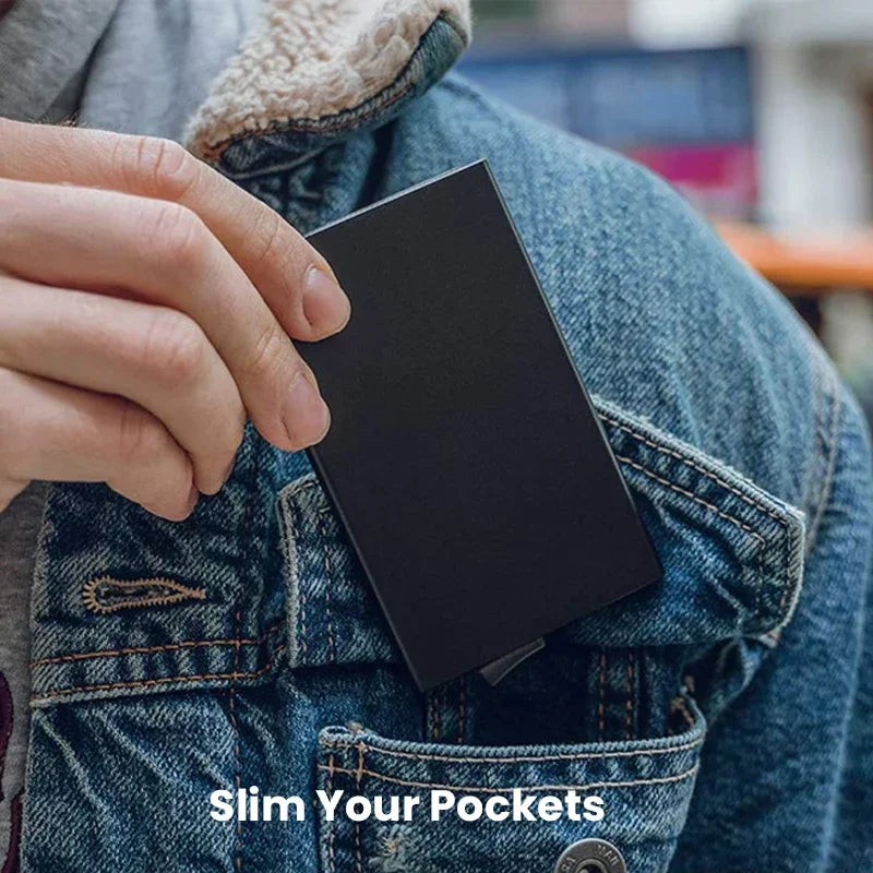 Slim RFID Blocking Wallet with Pop-Up Card Holder