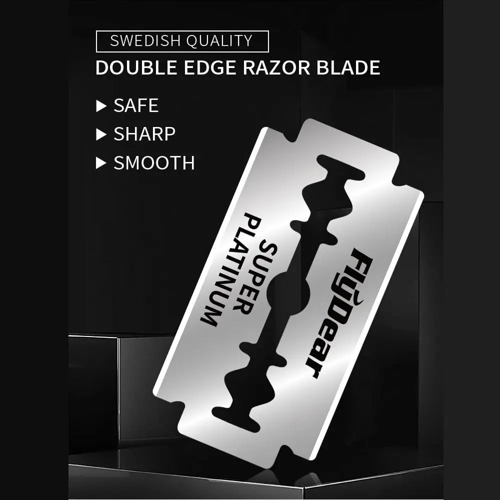 Classic Stainless Steel Double-Edge Razor – Includes 100 Platinum Blades