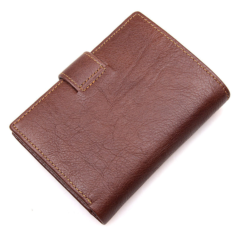 Genuine Leather RFID Card Holder Wallet – High-Quality Multi-Card Short Wallet