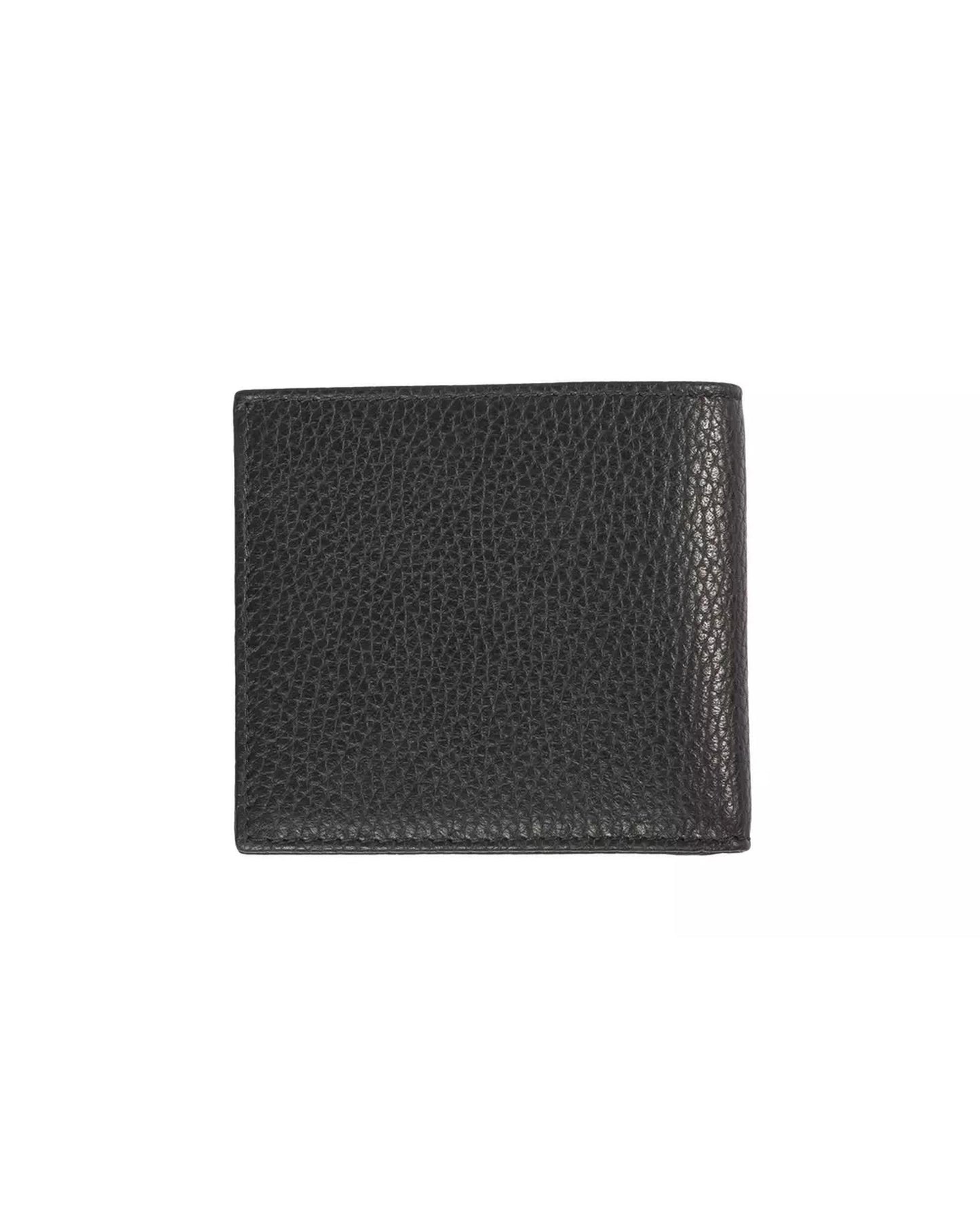 Trussardi Embossed Leather Wallet – Book Opening Design for Men Black