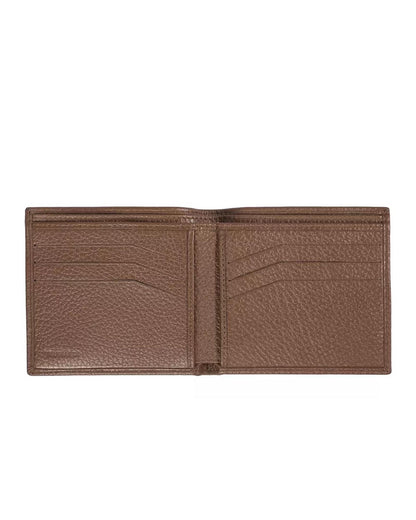 Trussardi Embossed Leather Wallet – Book Opening Design for Men Brown